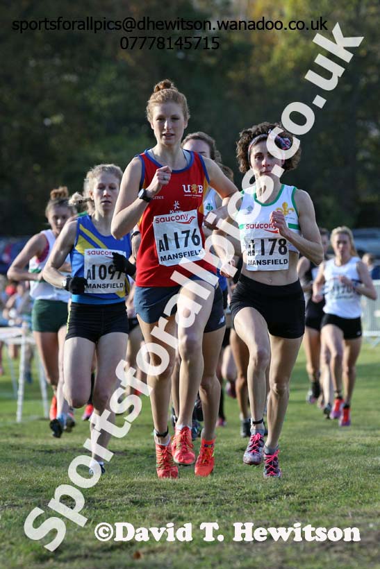 Senior women, 2016 National Cross Country Relays, Berry Hill Park, Mansfield. Photo: David T. Hewitson/Sports for All Pics